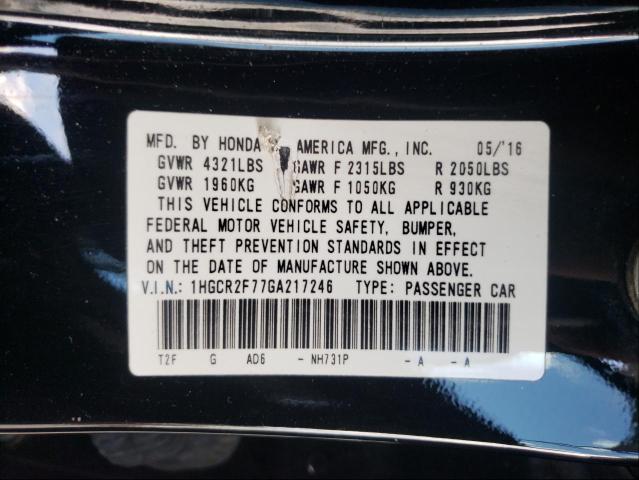 Photo 9 VIN: 1HGCR2F77GA217246 - HONDA ACCORD EX 