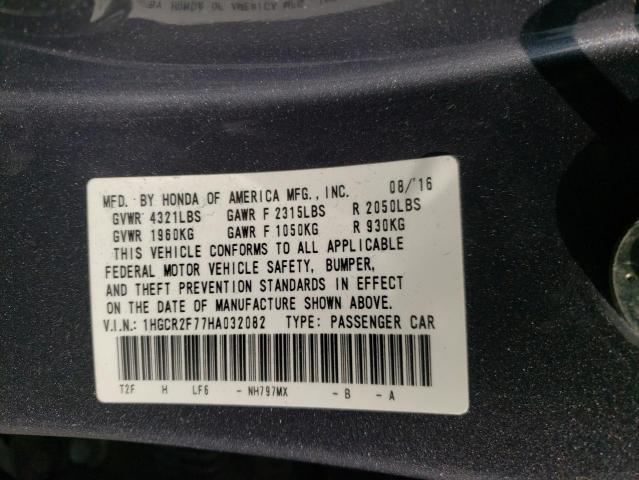 Photo 11 VIN: 1HGCR2F77HA032082 - HONDA ACCORD EX 