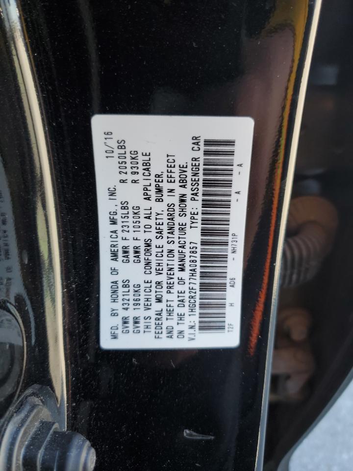 Photo 12 VIN: 1HGCR2F77HA087857 - HONDA ACCORD 