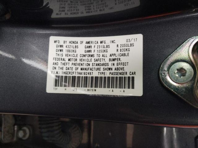 Photo 9 VIN: 1HGCR2F77HA182497 - HONDA ACCORD EX 