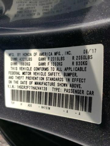 Photo 11 VIN: 1HGCR2F77HA244139 - HONDA ACCORD EX 