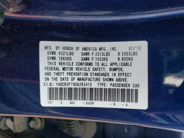 Photo 11 VIN: 1HGCR2F78DA265415 - HONDA ACCORD EX 