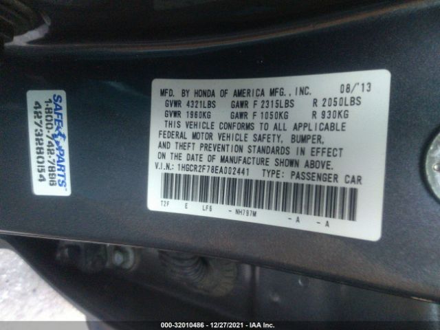 Photo 8 VIN: 1HGCR2F78EA002441 - HONDA ACCORD SEDAN 