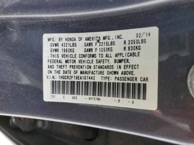 Photo 9 VIN: 1HGCR2F78EA167440 - HONDA ACCORD EX 