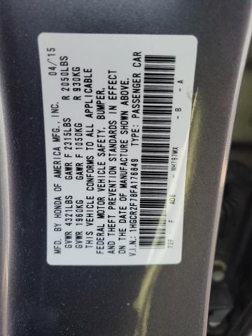 Photo 12 VIN: 1HGCR2F78FA176849 - HONDA ACCORD EX 