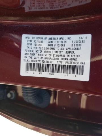 Photo 9 VIN: 1HGCR2F78GA010431 - HONDA ACCORD EX 