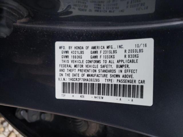 Photo 9 VIN: 1HGCR2F78HA080285 - HONDA ACCORD EX 