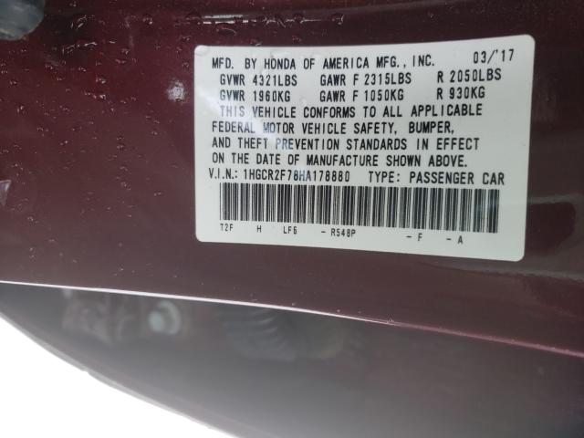 Photo 9 VIN: 1HGCR2F78HA178880 - HONDA ACCORD EX 