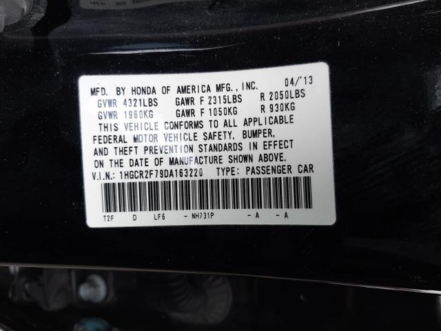 Photo 9 VIN: 1HGCR2F79DA163220 - HONDA ACCORD EX 