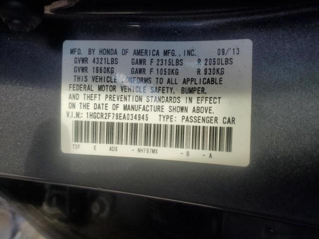 Photo 12 VIN: 1HGCR2F79EA034945 - HONDA ACCORD EX 