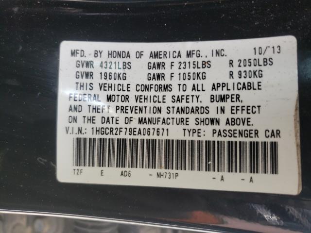 Photo 9 VIN: 1HGCR2F79EA067671 - HONDA ACCORD EX 