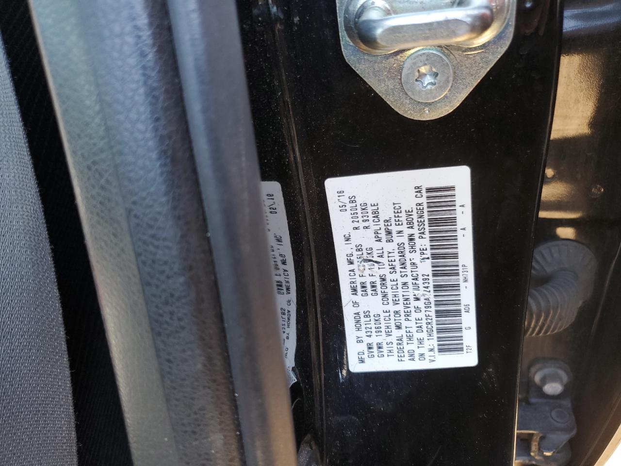 Photo 12 VIN: 1HGCR2F79GA224392 - HONDA ACCORD 