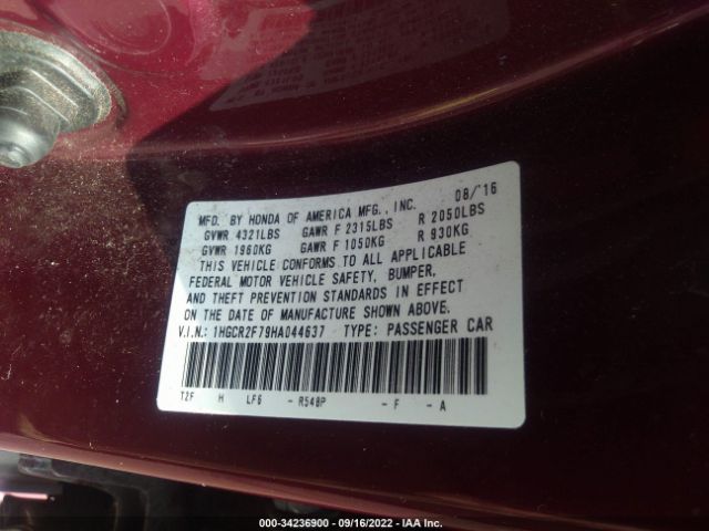 Photo 8 VIN: 1HGCR2F79HA044637 - HONDA ACCORD SEDAN 