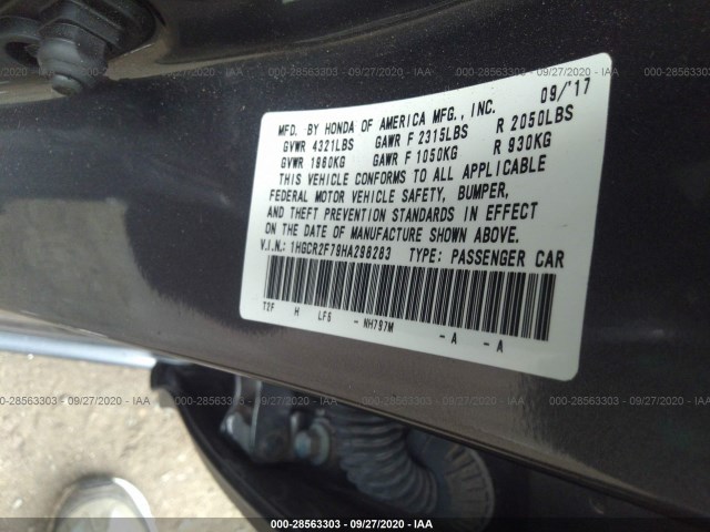 Photo 8 VIN: 1HGCR2F79HA298283 - HONDA ACCORD SEDAN 