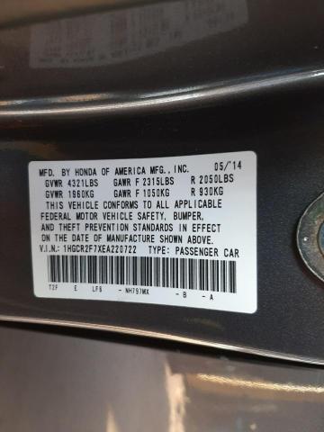 Photo 9 VIN: 1HGCR2F7XEA220722 - HONDA ACCORD EX 