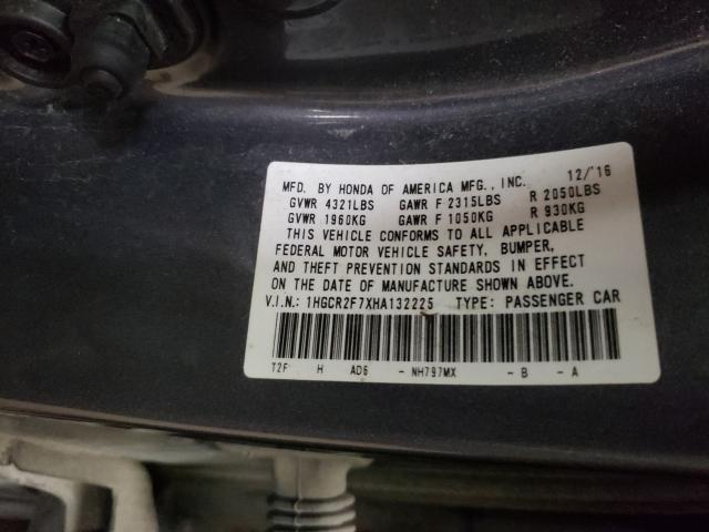 Photo 9 VIN: 1HGCR2F7XHA132225 - HONDA ACCORD EX 