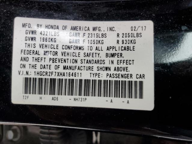 Photo 11 VIN: 1HGCR2F7XHA164611 - HONDA ACCORD 