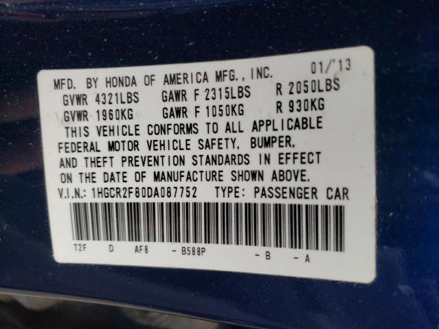 Photo 9 VIN: 1HGCR2F80DA087752 - HONDA ACCORD EXL 