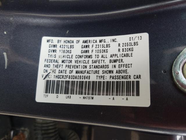 Photo 9 VIN: 1HGCR2F80DA090649 - HONDA ACCORD EXL 