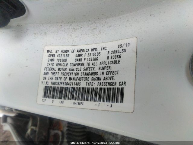 Photo 8 VIN: 1HGCR2F80DA211485 - HONDA ACCORD 