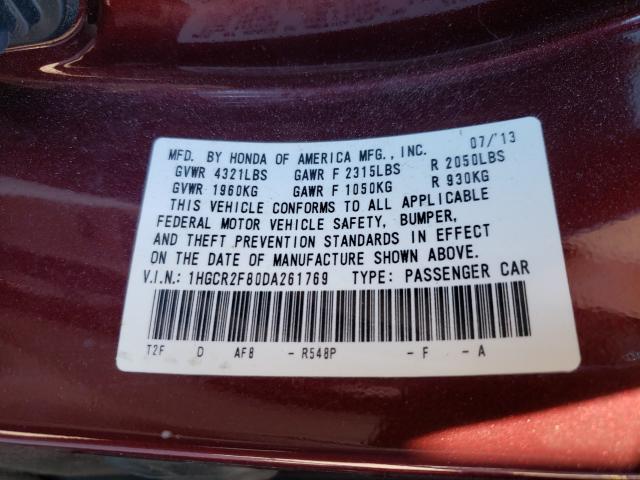 Photo 9 VIN: 1HGCR2F80DA261769 - HONDA ACCORD EXL 