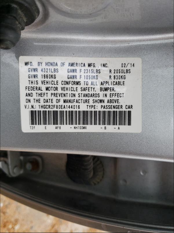 Photo 9 VIN: 1HGCR2F80EA144016 - HONDA ACCORD EXL 