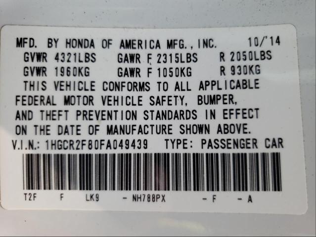 Photo 9 VIN: 1HGCR2F80FA049439 - HONDA ACCORD EXL 