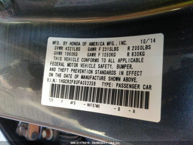 Photo 8 VIN: 1HGCR2F80FA053359 - HONDA ACCORD SEDAN 