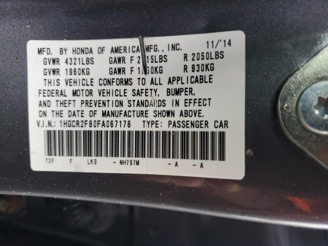 Photo 11 VIN: 1HGCR2F80FA067178 - HONDA ACCORD EXL 