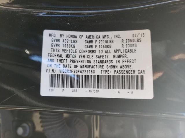 Photo 9 VIN: 1HGCR2F80FA229150 - HONDA ACCORD EXL 