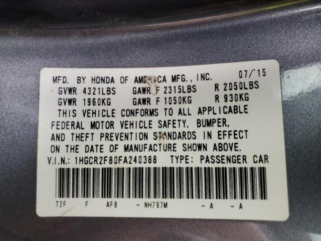 Photo 11 VIN: 1HGCR2F80FA240388 - HONDA ACCORD EXL 