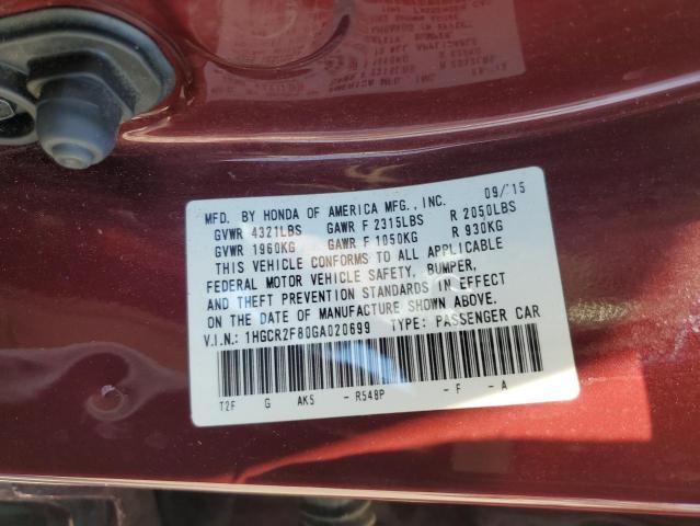 Photo 11 VIN: 1HGCR2F80GA020699 - HONDA ACCORD EXL 