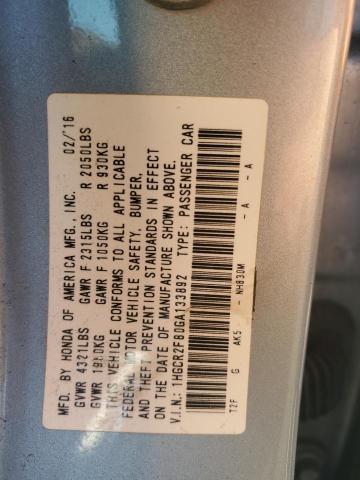 Photo 11 VIN: 1HGCR2F80GA133892 - HONDA ACCORD EXL 