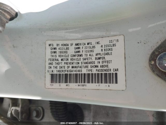 Photo 8 VIN: 1HGCR2F80GA140485 - HONDA ACCORD 