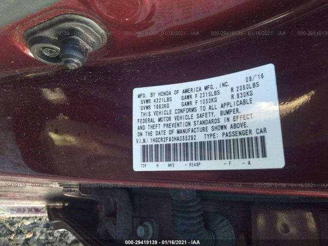 Photo 8 VIN: 1HGCR2F80HA055292 - HONDA ACCORD SEDAN 