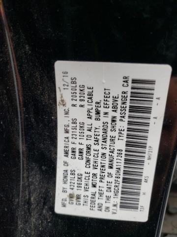 Photo 12 VIN: 1HGCR2F80HA117368 - HONDA ACCORD EXL 