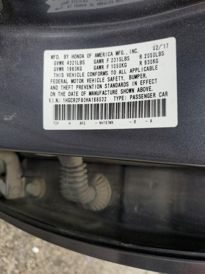 Photo 12 VIN: 1HGCR2F80HA168532 - HONDA ACCORD 