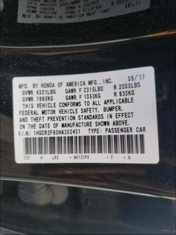 Photo 9 VIN: 1HGCR2F80HA300401 - HONDA ACCORD EXL 