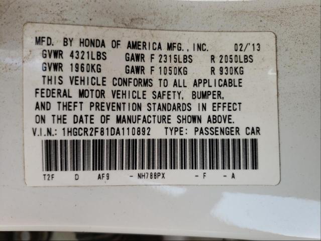 Photo 9 VIN: 1HGCR2F81DA110892 - HONDA ACCORD EXL 