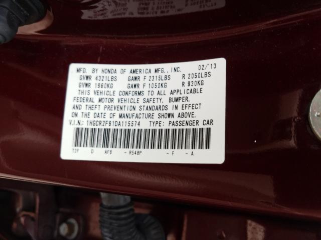 Photo 9 VIN: 1HGCR2F81DA115574 - HONDA ACCORD EXL 