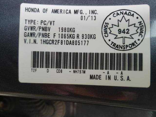 Photo 9 VIN: 1HGCR2F81DA805177 - HONDA ACCORD EXL 