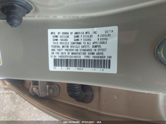 Photo 8 VIN: 1HGCR2F81EA146518 - HONDA ACCORD SEDAN 