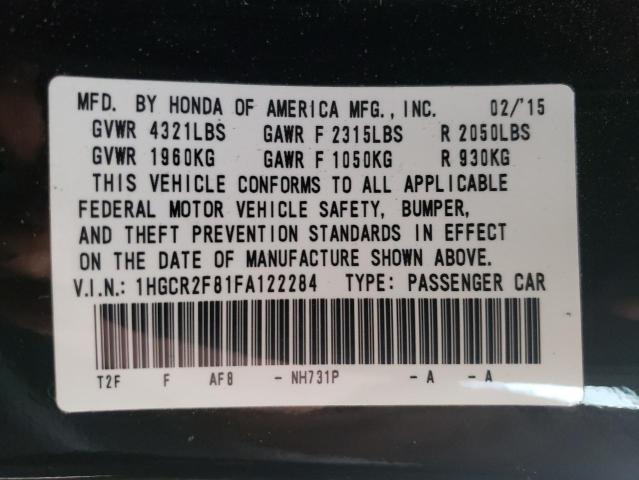 Photo 11 VIN: 1HGCR2F81FA122284 - HONDA ACCORD 