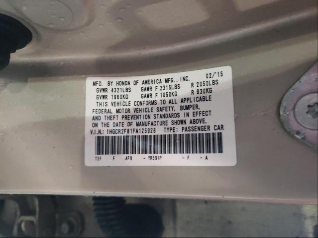 Photo 9 VIN: 1HGCR2F81FA125928 - HONDA ACCORD EXL 