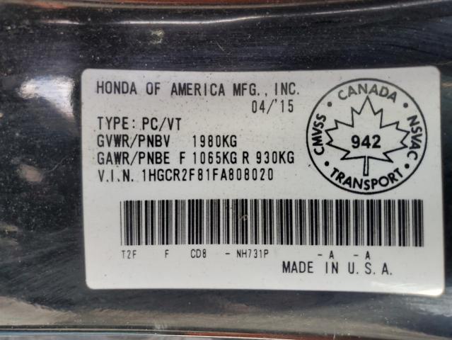 Photo 11 VIN: 1HGCR2F81FA808020 - HONDA ACCORD EXL 