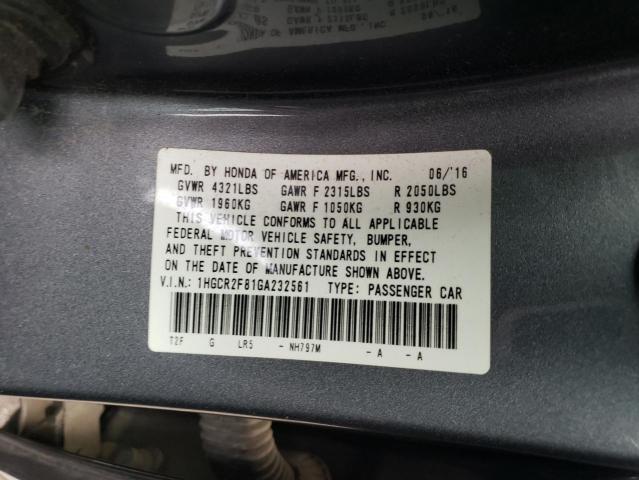 Photo 11 VIN: 1HGCR2F81GA232561 - HONDA ACCORD EXL 