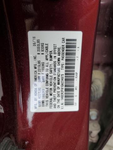 Photo 12 VIN: 1HGCR2F81GA234875 - HONDA ACCORD EXL 