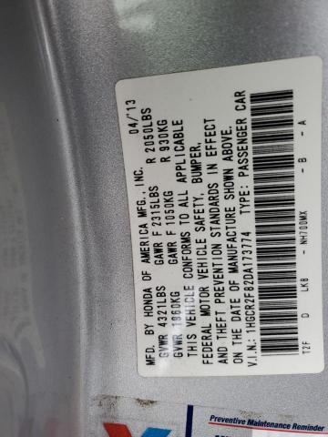 Photo 12 VIN: 1HGCR2F82DA173774 - HONDA ACCORD 