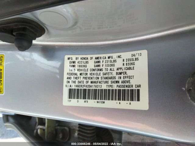 Photo 8 VIN: 1HGCR2F82DA178313 - HONDA ACCORD SDN 