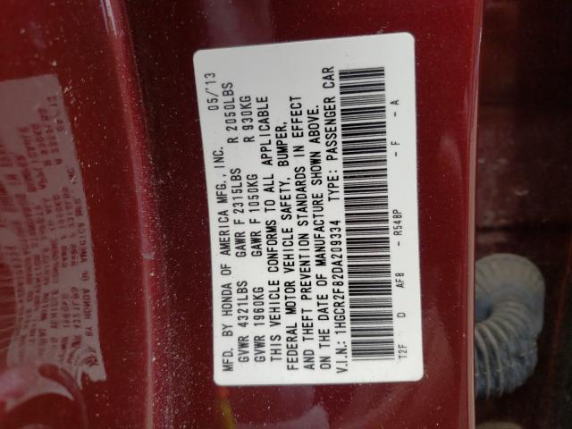 Photo 9 VIN: 1HGCR2F82DA209334 - HONDA ACCORD EXL 